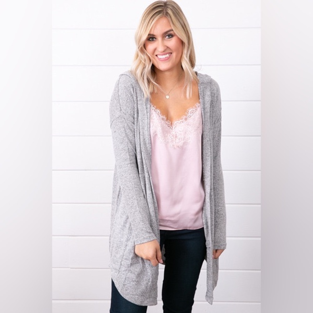 Z Supply Women’s The Marled Hoodie Cardigan in Grey Size S